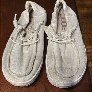 Hey Dude Light Silver Slip-On Sneakers